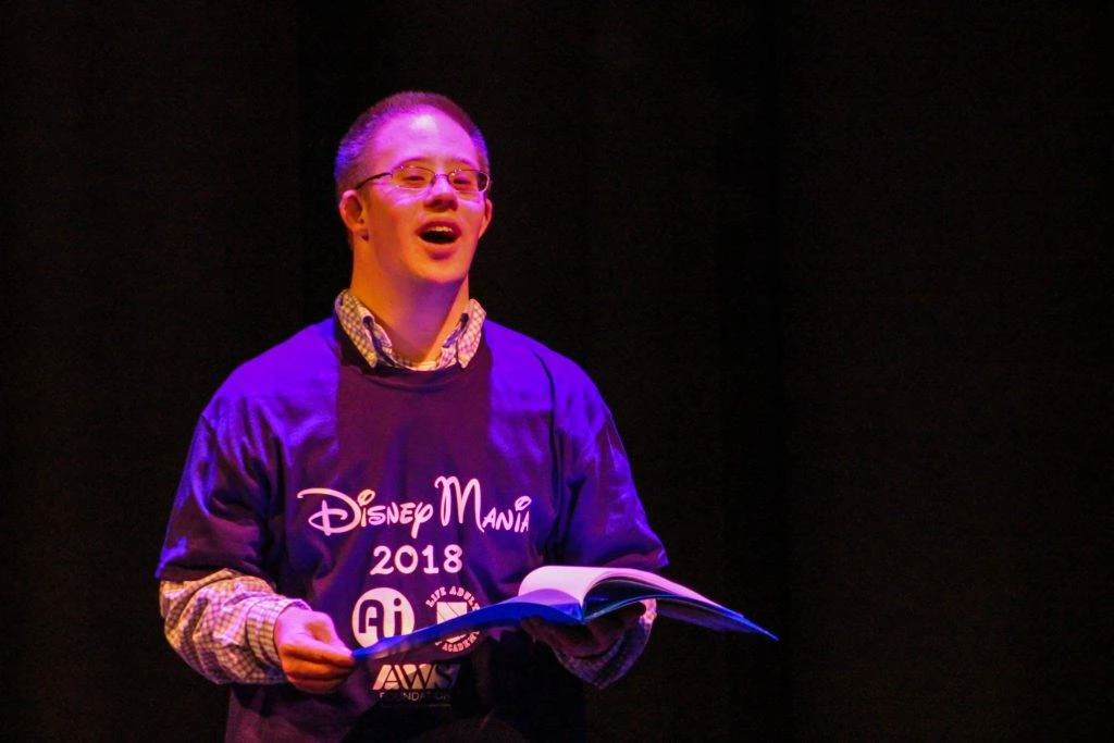 Student performer sings