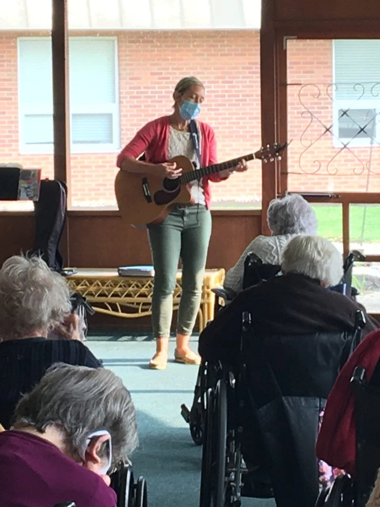 Masked singer performs for aging audience