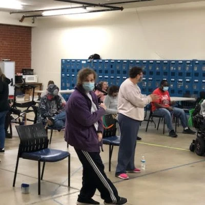 Students do theatre class with COVID protocols